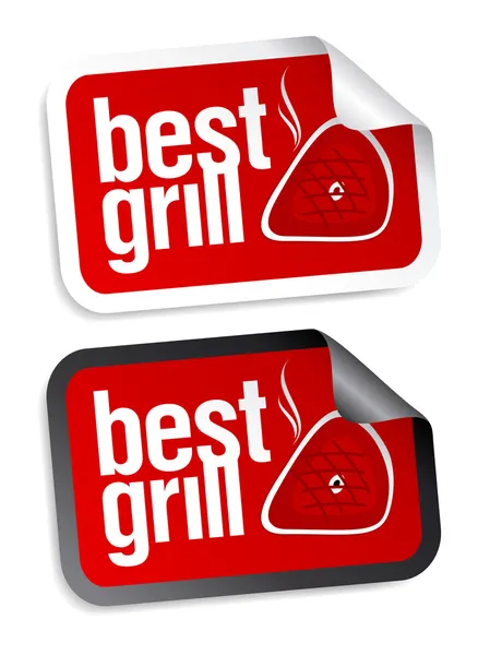 Beste barbecue voedsel stickers. — Stockvector