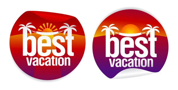 Best vacation labels. — Stock Vector