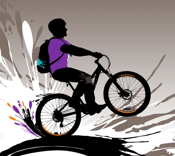 Biker silhouet. — Stockvector