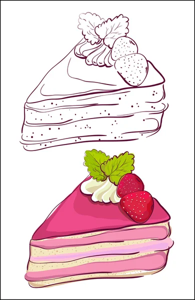 Cartoon slice of cake. — Stock Vector