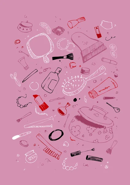 Illustration de produits cosmétiques et de beauté — Image vectorielle