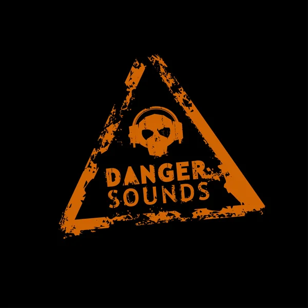 Danger sound vector rubber stamp — Stock Vector