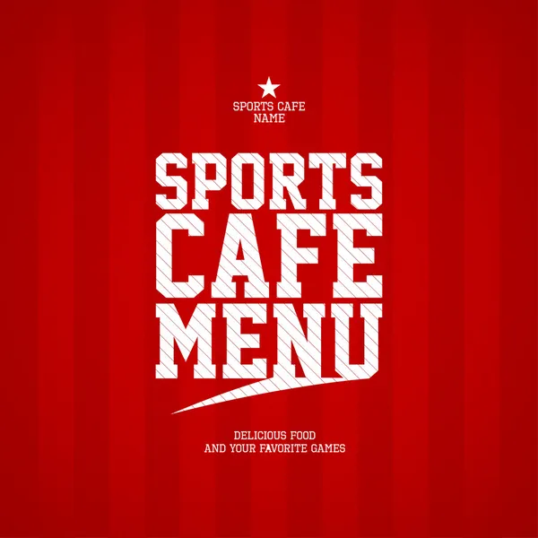 Deportes Café Menú plantilla de tarjeta . — Vector de stock