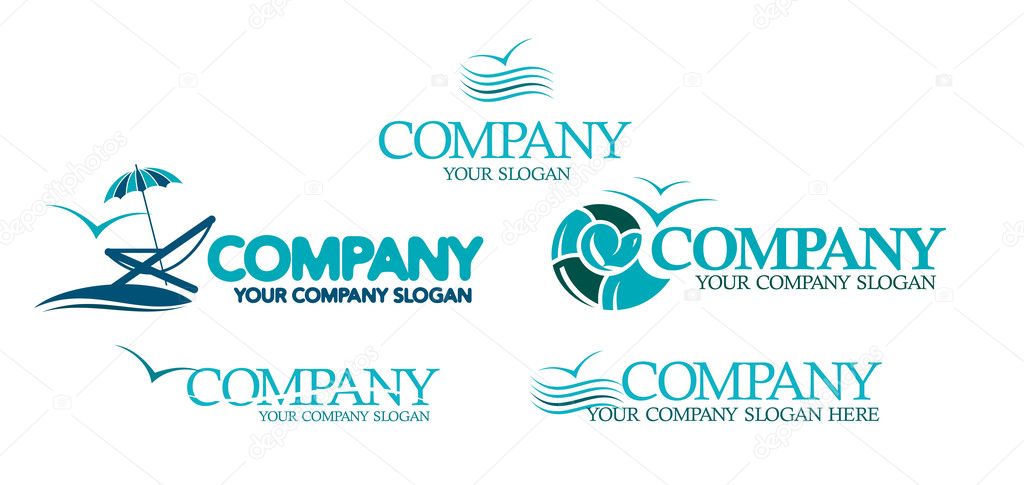 Icons and symbols for travel and maritime firms.