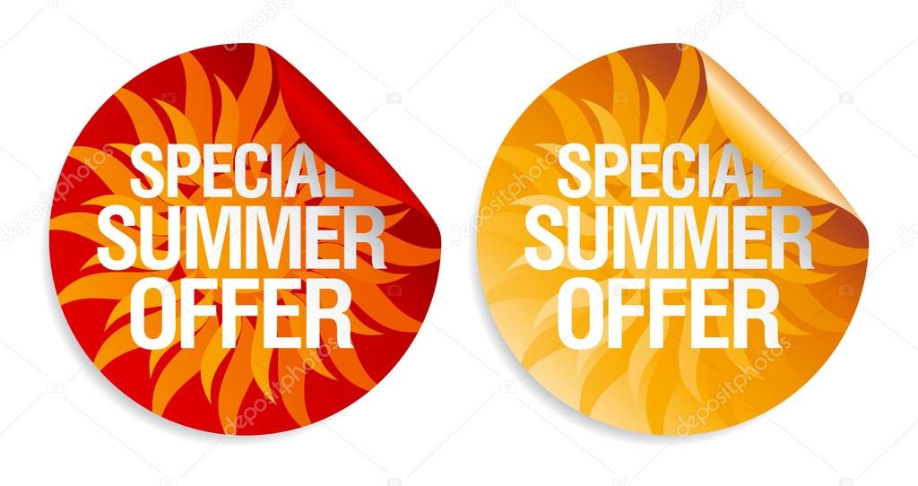 Summer offer stickers.