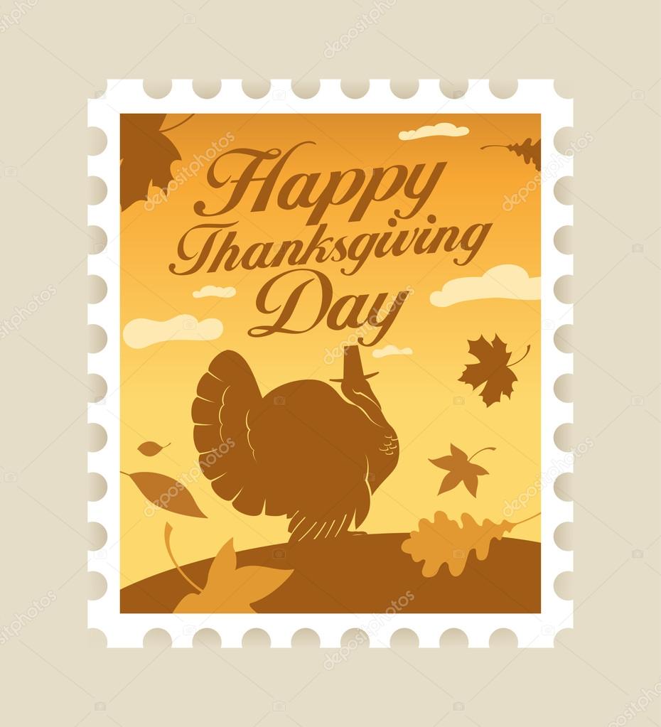 Happy Thanksgiving postage stamp. Stock Vector Image by ©slena 14204515