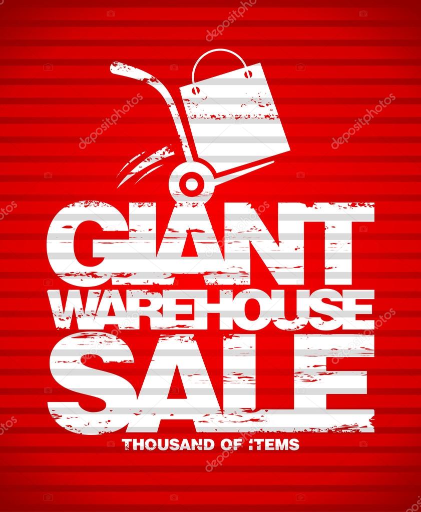 Giant warehouse sale design template.
