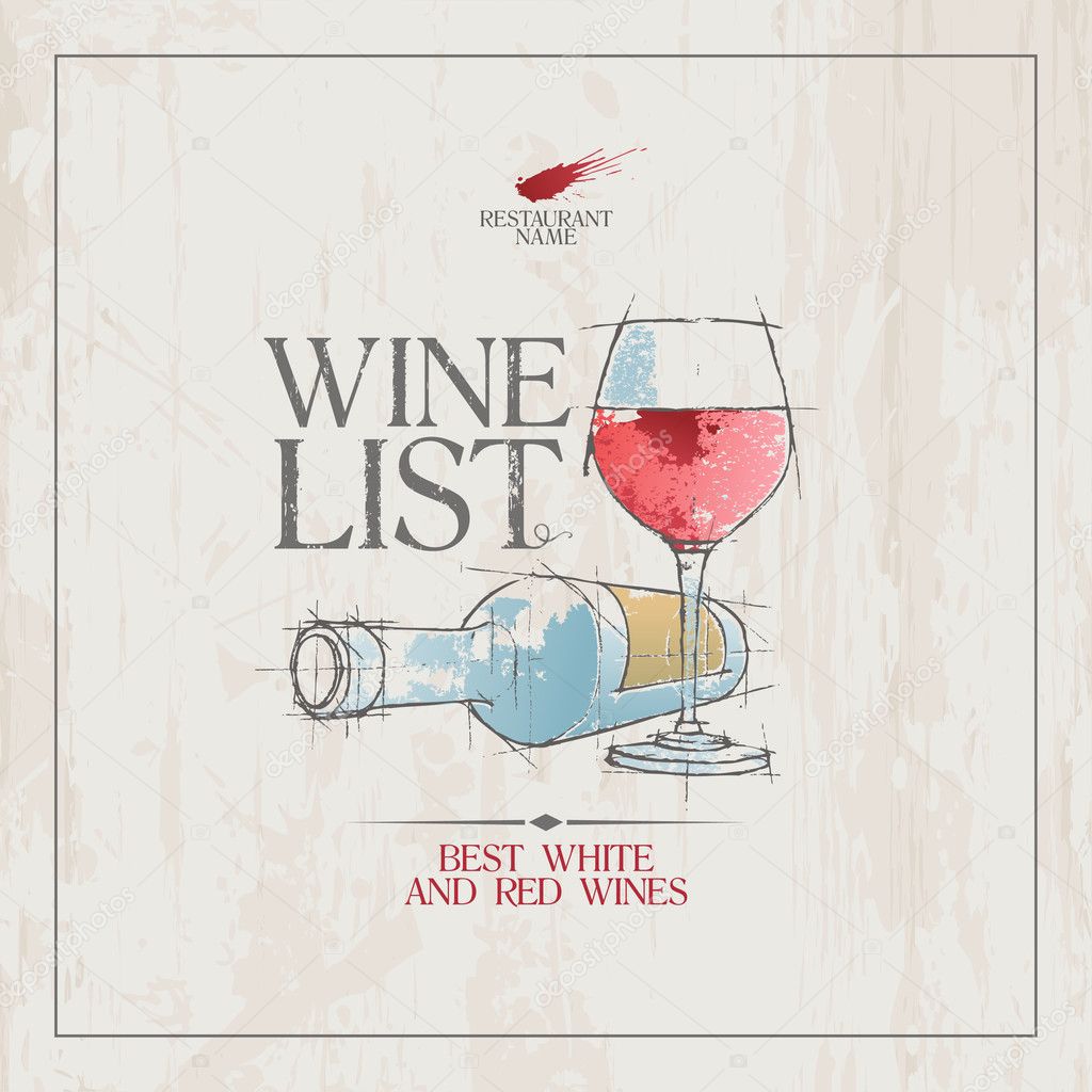 Wine List Menu template.