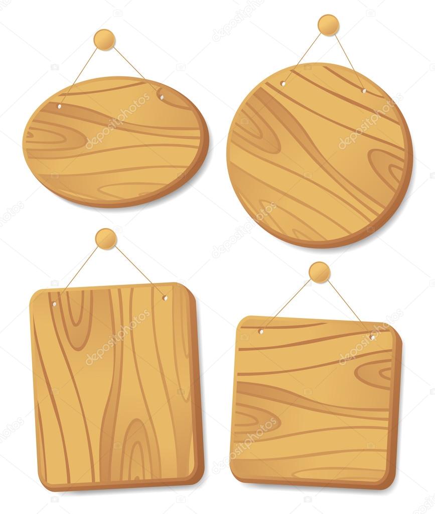 Wooden boards on a cord.