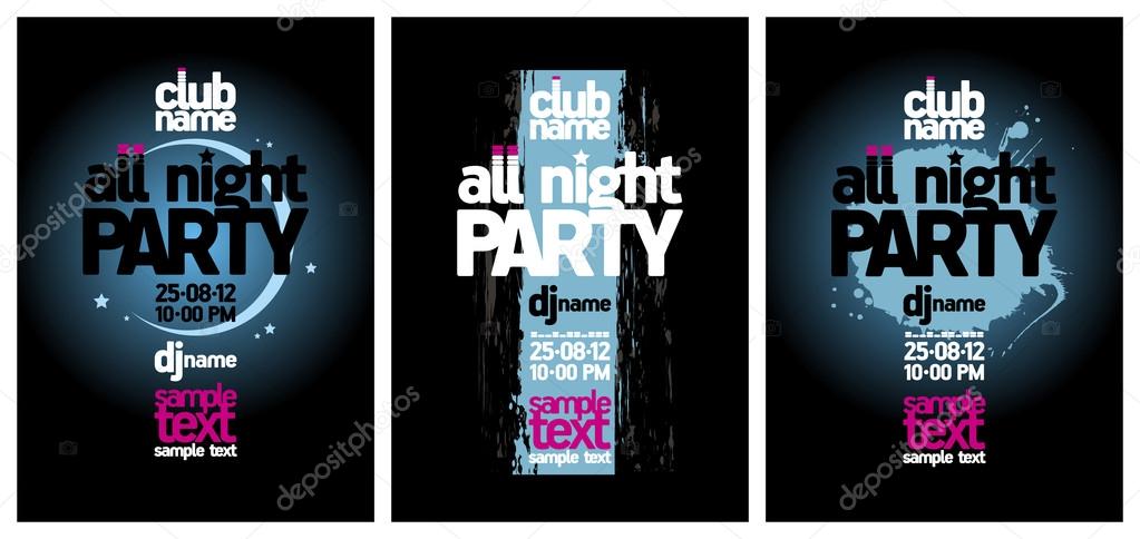 All Night Party design templates.