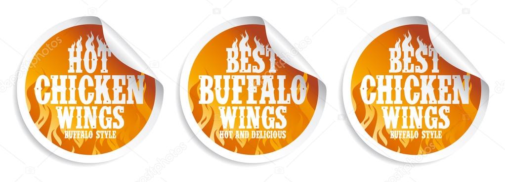 Stiker makanan sayap ayam  . Grafik Vektor