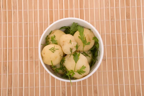 Boiled potatoes with parsley — Stock Photo, Image