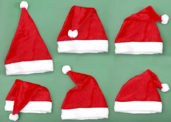 Red santa hats — Stock Photo, Image