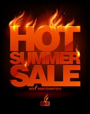Fiery hot summer sale design. clipart