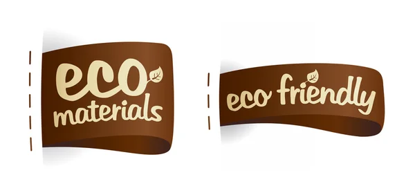 Eco φιλικό προϊόν ύφασμα Ετικέτες. — Διανυσματικό Αρχείο