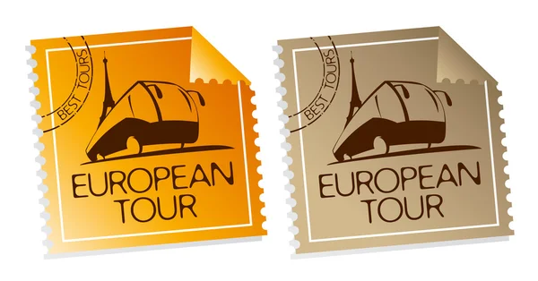 Európai tour jegyek. — Stock Vector