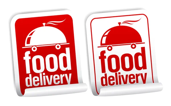 Food delivery stickers. — Stock Vector