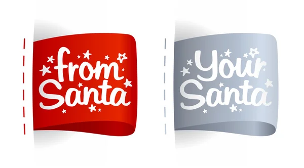 Labels for gifts from Santa. — Stock Vector