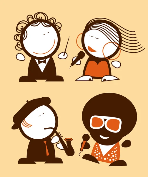 Singers funny — Stock Vector