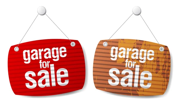 Garage for sale signs — Stock Vector