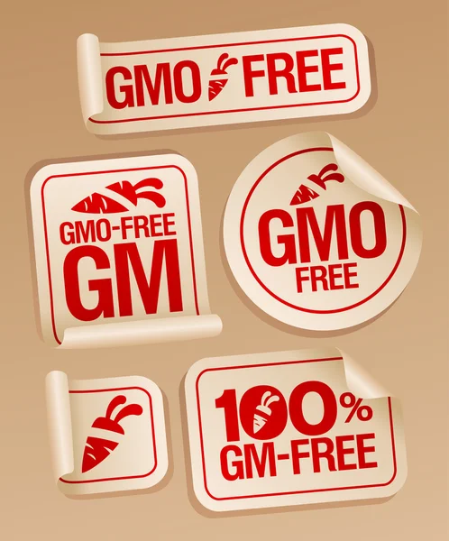 GMO free stickers. — Stock Vector