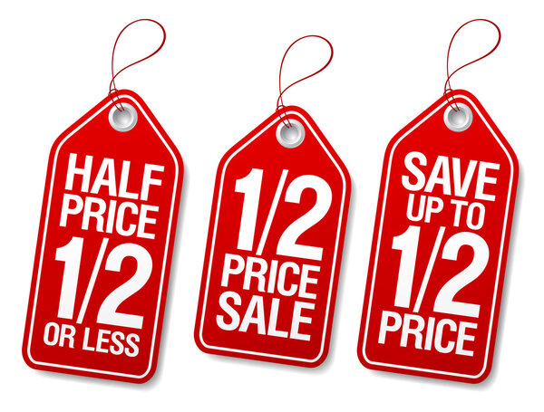 Promotional sale labels.
