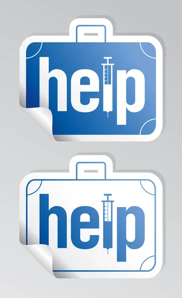 Helpen stickers instellen. — Stockvector