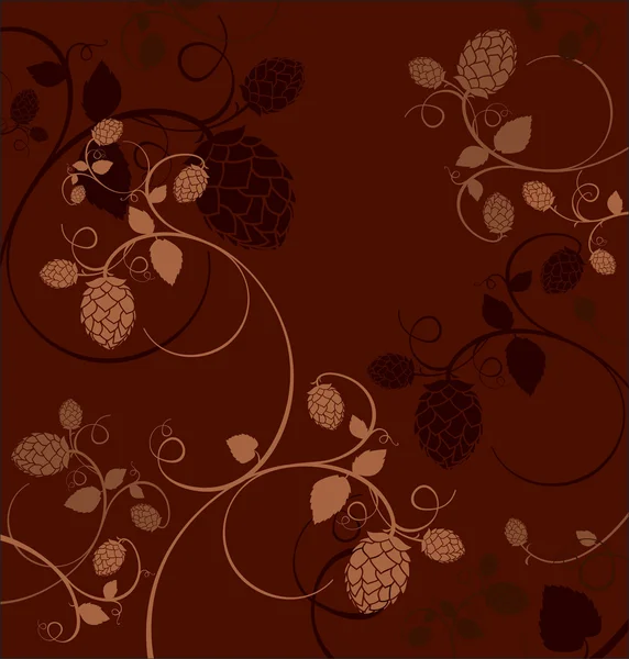 Composition fleurs de houblon . — Image vectorielle