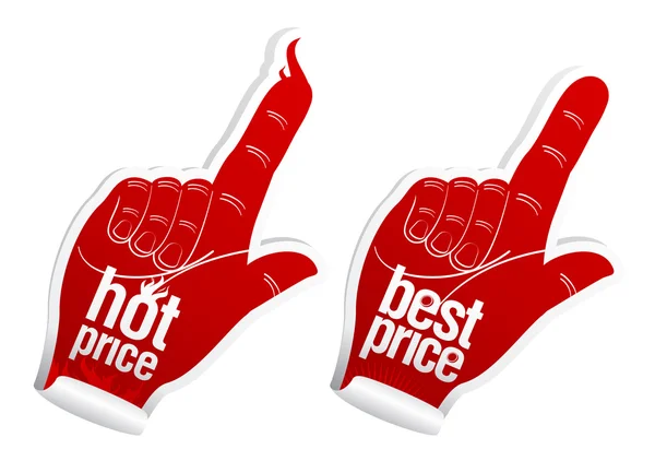 Hot best price stickers — Stock Vector