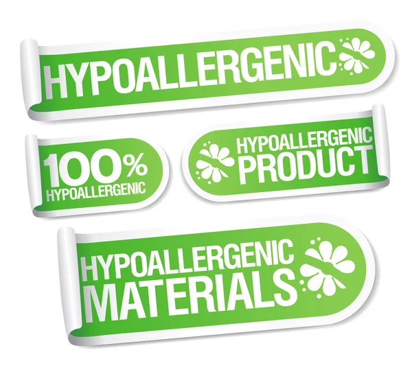 Pegatinas de productos hipoalergénicos . — Vector de stock