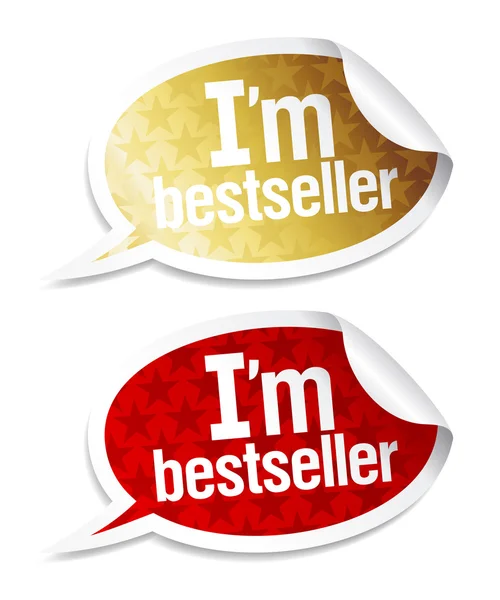 Eu sou adesivos bestseller . — Vetor de Stock