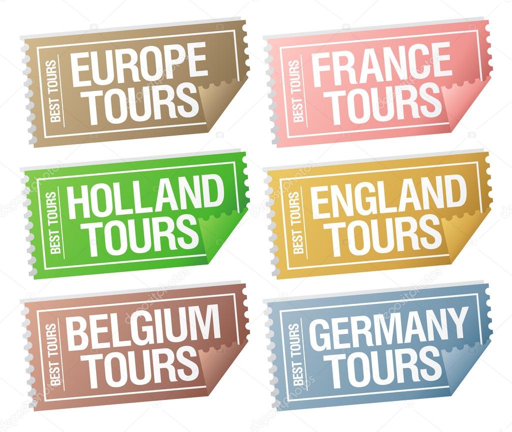 Travel stickers tickets.