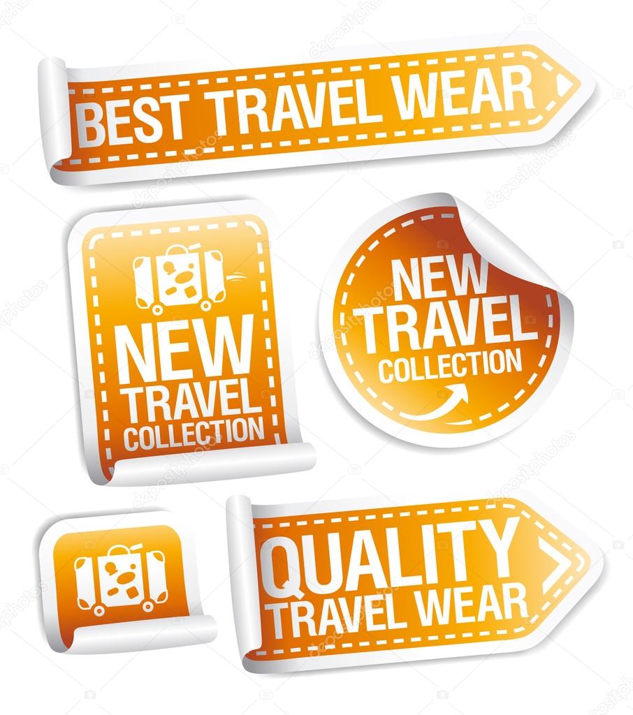 New travel wear collection stickers.