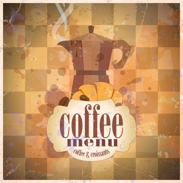 Design de cartão de menu de café retro . — Vetor de Stock