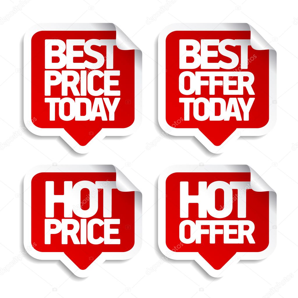 Best hot offers speech bubbles set.