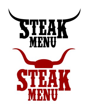 Steak menüsü işaretleri.