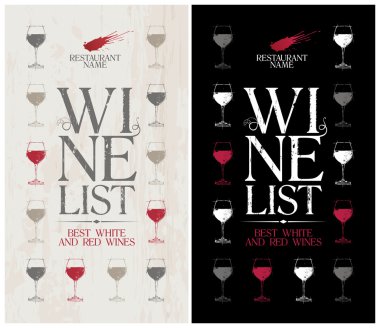 şarap listesi menü şablonun.