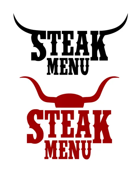 Steak menu známky. — Stockový vektor