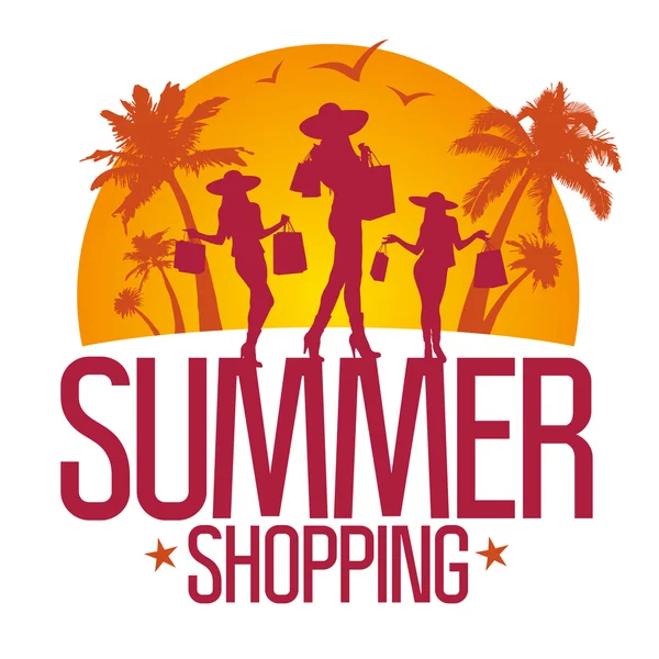Summer shopping design template . — Stock Vector