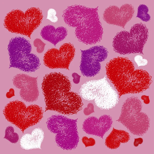 Hintergrund mit farbigen Herzen — Stockvektor