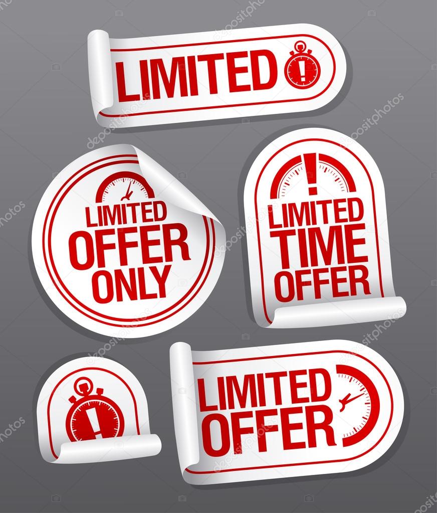 Limited offer sale stickers.