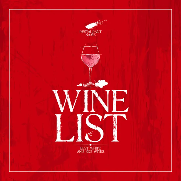 Lista dei vini Menu template . — Vettoriale Stock