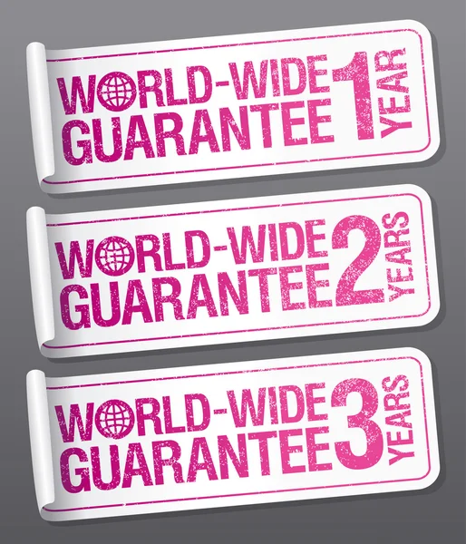 World-wide guarantee stickers. — Stock Vector