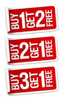 Satış promosyon çıkartmaları.