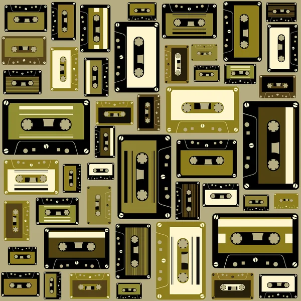 Cassette tape seamless pattern. — Stock Vector