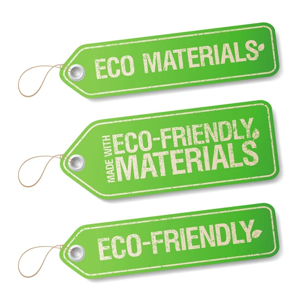 Realizzato con etichette Materiali Eco-friendly . — Vettoriale Stock