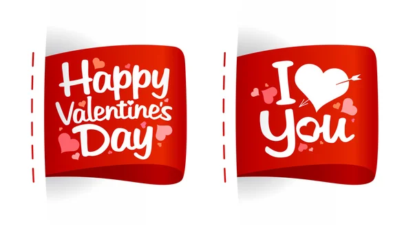 Valentine dag labels voor giften. — Stockvector