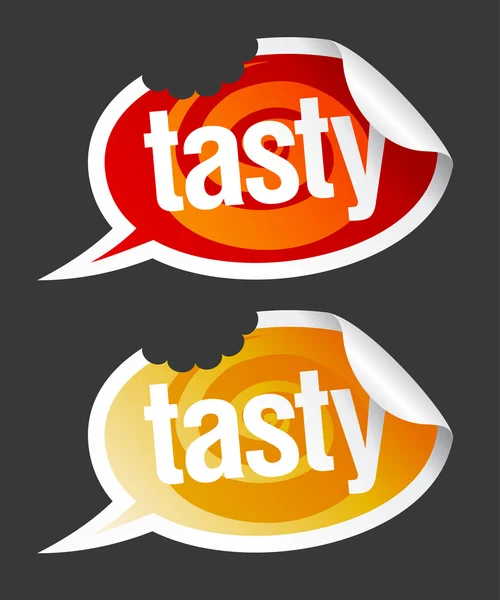 Tasty stickers — Stock Vector