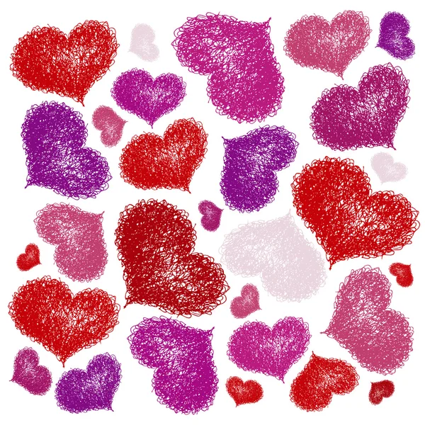 Fondo con corazones coloreados — Archivo Imágenes Vectoriales