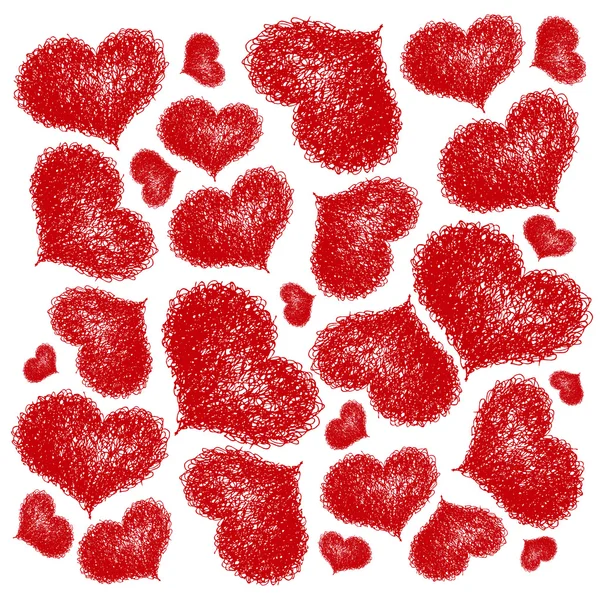 Fondo con corazones rojos — Archivo Imágenes Vectoriales